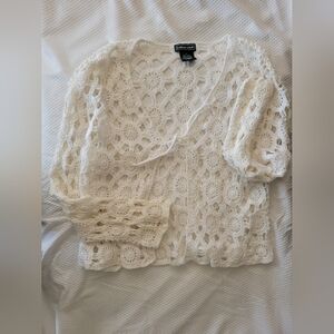 Take Out Cream Crochet Cardigan
